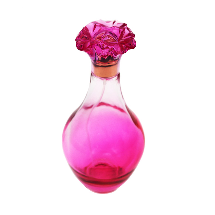 100ml Crystal perfume empty glass bottle with pump spray flower shape