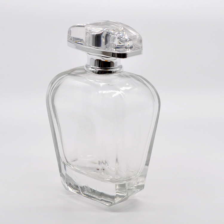 Beautiful 100ml Cube Transparent Empty Perfume Glass Bottle, High