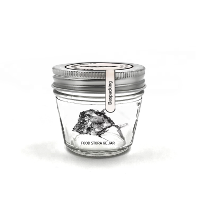 Reusable 100ml wide mouth oval glass jar for canning, caviar