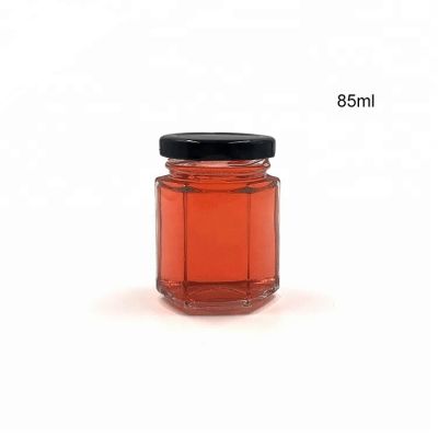 3 oz Hexagon Glass Jars with Gold Plastisol Lined Lids for Jam Honey Jelly Wedding DIY Magnetic Spice Jars Crafts Canning Jars