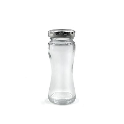 Malaysia hot sale 80ml bird's nest bottles glass jam jar with metal lid 