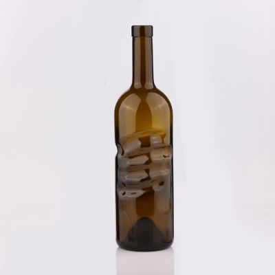 Best Price High Quality Transparent Color Cork Cap Glass Wine Bottle 