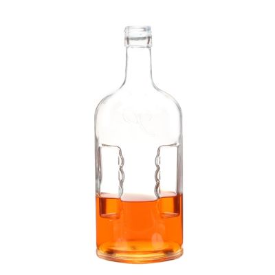Wholesale 1.7 Liter Clear Glass Liquor Bottle With Handle 