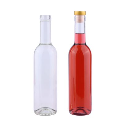 2019 Whosale Customised Empty Clear 12oz Ice Wine Bottle With Cork 