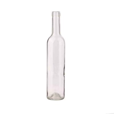 Empty Clear Round Red Wine Bottle Glass 500ml with Cork Stopper 