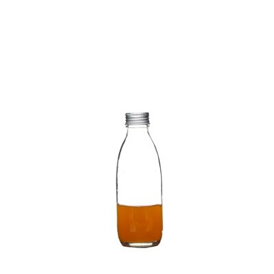 200ml Screw Cap Clear Small Customizable Beverage Glass Bottle 