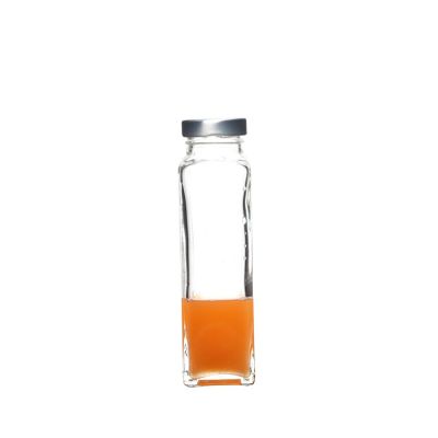 300ml Screw Cap Customizable Square Beverage Glass Bottle 