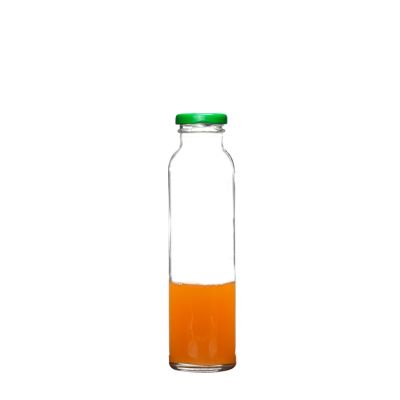 330ml Screw Cap Round Shape Clear Customizable Beverage Glass Bottle 