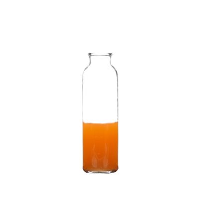 350ml Cork cap Round shape Clear Customizable Beverage Glass Bottle 
