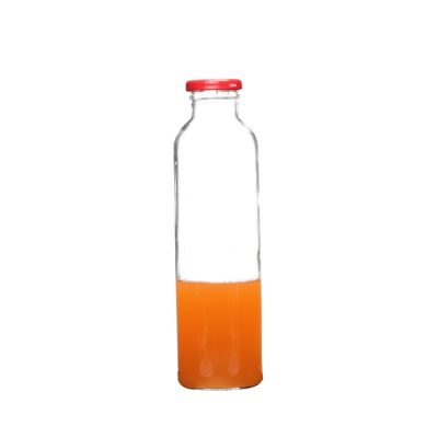 500ml Huge Screw Cap Clear Customize Beverage Glass Bottle 
