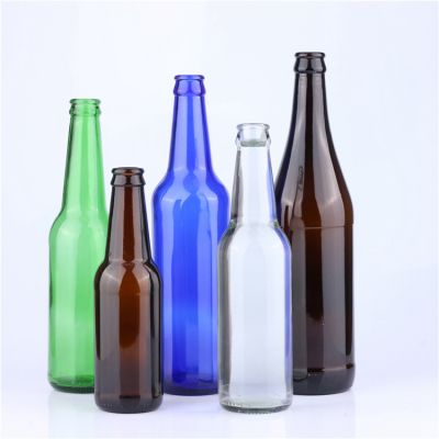 Custom Empty beer liquor glass bottle With Crown Cap 