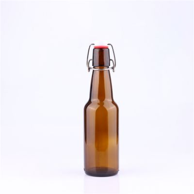 Wholesale 330 ml 11 oz Amber Bottle Glass for Beer with Swing Top 