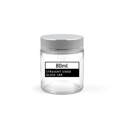 80ml Empty Glass Round Jars bottles, Cosmetics bottles,with White Inner Liners and Sliver Lids 