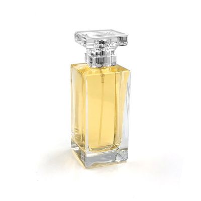 Factory price custom made crystal square glass perfume bottles 100ml spray 