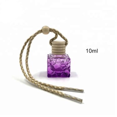 10ml Square Glass Perfume Car Diffuser Bottle with hanging string 