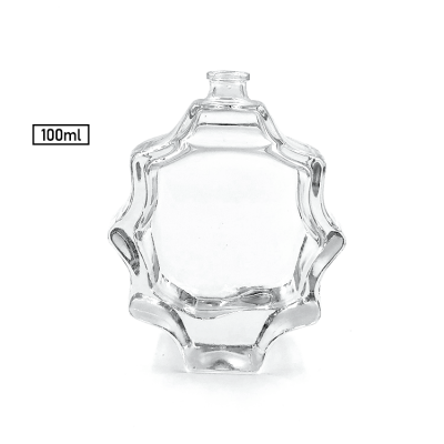 Refillable 100 ml Clear Maple leaf shape Men Glass Empty Perfume Bottles 