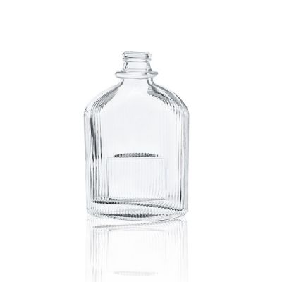 Vertical stripe 25ml flat spray perfume bottle glass from china manufacturer