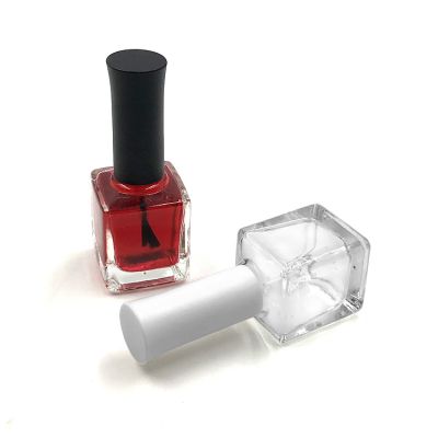 Empty glass nail polish bottle square 15ml 