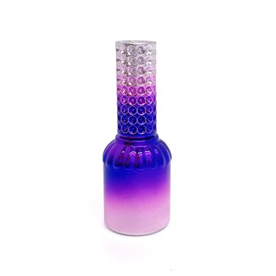 Purple changing 12ml Luxury art unique nail polish glass bottle with nice cap 