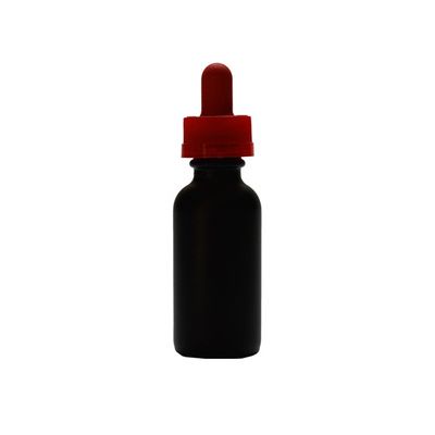 1 oz Specialty Volcanic Black Boston Round w/ Red Child Resistant Dropper (Non-Transparent) 