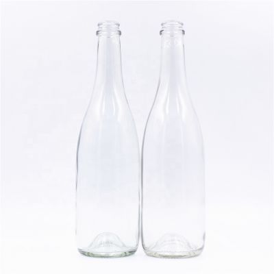 750ml clear glass champagne bottles with cork wholesale 