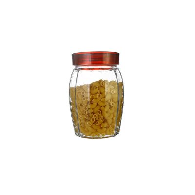 1300ml plastic cap pumpkin crystal shape clear food storage glass jars 