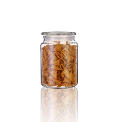 700ml cheap crystal glass canister with glass lid set 