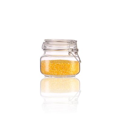 Home Storage glass canister set clip top glass jar with glass lid price 