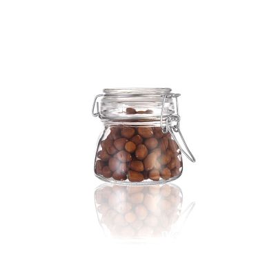 Wholesale 6oz food tea storage clip top mini empty cheap glass jars 