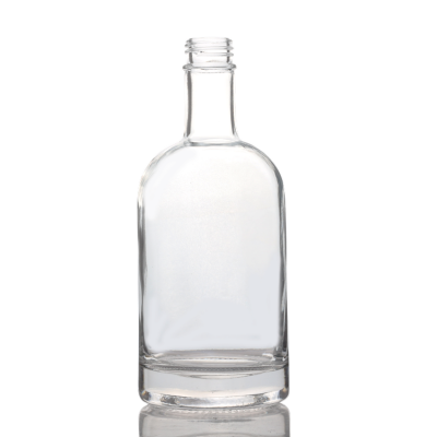 Wholesale empty clear round 750ml glass wine bottle with screw cap 