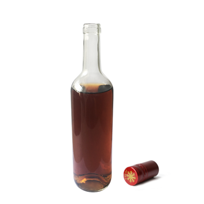 750ml distillery used custom designed clear wine glass bottle