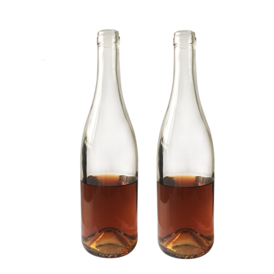 Delicate regular wholesale practical antique green 750ml burgundy wine glass bottle with cork 