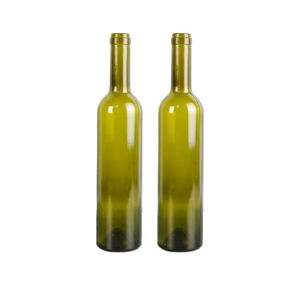 500ml Antique Green Shaped Alcohol Glass Wine Bottles With Screw Top 