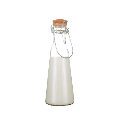 1litre 1000ml 500ml Milk Beverage Swing Gasket Top Clip Cap Glass Water Bottles for Juice 