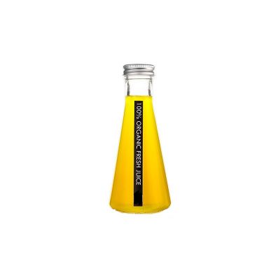 Wholesale Eco Friendly 12oz Empty Clear Orange Fruit Juice Packaging Glass Bottle 