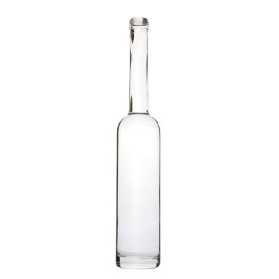 New custom 500ml ice wine bottle liqueur clear cylinder shape thin tall liquor bottles with screw lid 
