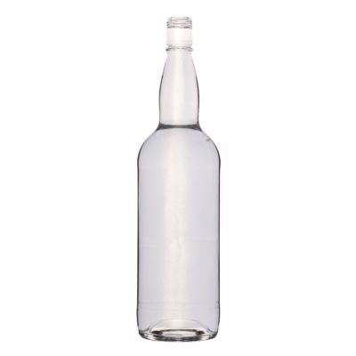 Top quality premium customized screw top clear 1l whisky glass bottle 