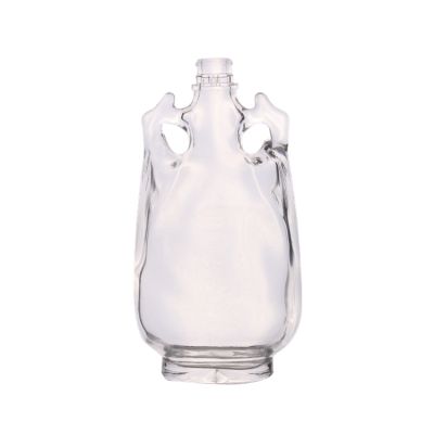 500ml High White Unique Shape Glass Wine Bottle 