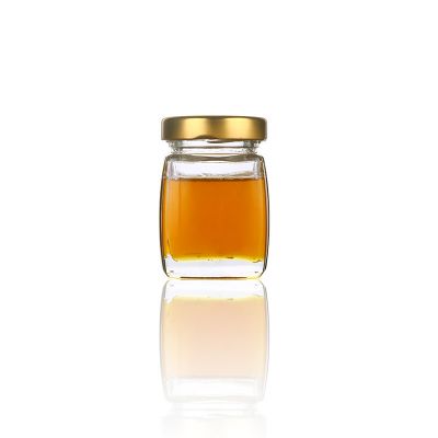 120ml 4oz luxuay square honey small glass clear jar with metal lid 
