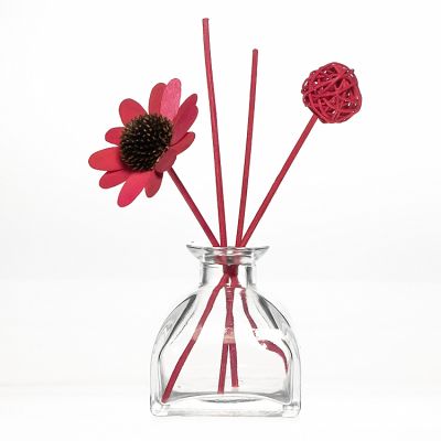 150 ml 5 oz Square Bottom Tent Shaped Clear Aroma Reed Diffuser Glass Bottle for Home Decorative 
