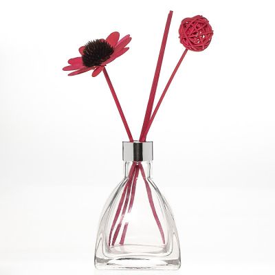150 ml Long Neck Tent Shaped Empty Reed Diffuser Glass Bottle for Aroma Oil with Hole Aluminum Cap 