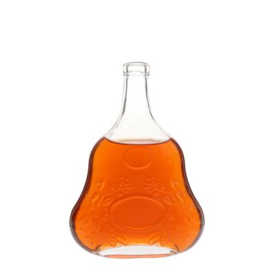 Custom 700ml gourd shape glass whisky bottle with cork 
