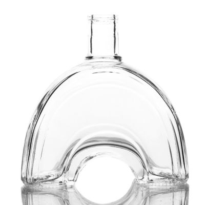 wholesale embossing size clear liquor whiskey vodka glass bottle