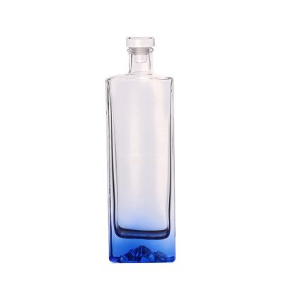 High -Grade Blue Color Customised Iceberg Shape Glass Bottle for Whisky 