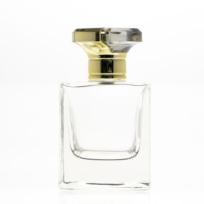 100ml square clear glass perfume bottle with printed logo 