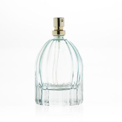 Empty Glass Perfume Bottles 60ml Clear Blue Crystal Engraving Handmade Glass Bottle for Perfume 