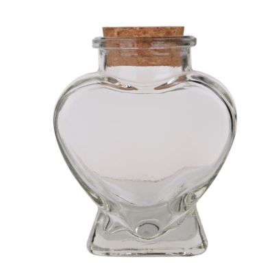 70ml clear heart shape candy glass jar