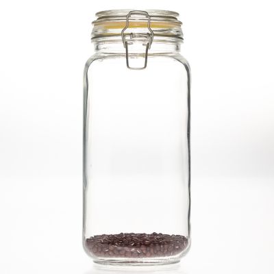 Large Capacity Kitchen Storage Containers 2L 67oz Tea Cookie Food Empty Glass Jar with Swing Top