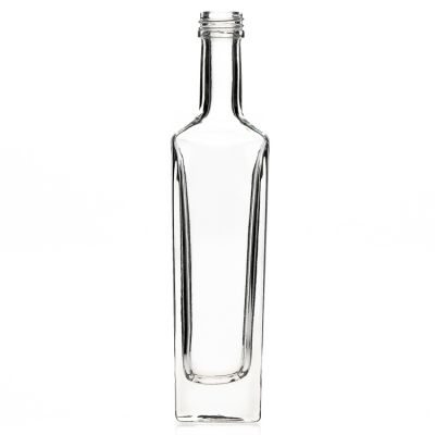 Accept Customized Design 50ml Square Tall Clear Dimethyl Phthalate Bottles , Empty Glass Spirit Bottle for Vodka