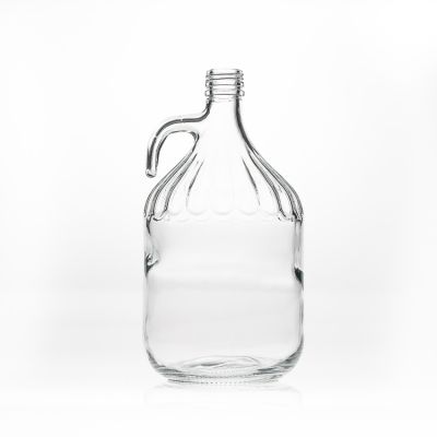 Customized Design 3L Large Capacity Classic Clear Glass Wine Brewer Bottle for Spirit with Handle